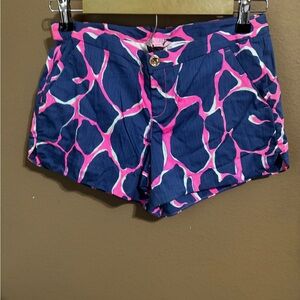 Lilly Pulitzer Pink and Blue Patterned Juniors Shorts